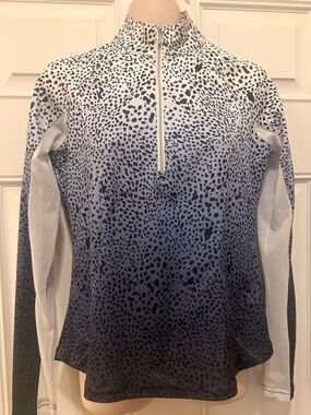 Pebble Beach Half Zip Mesh Insert Long Sleeve Activewear Polo- XS
